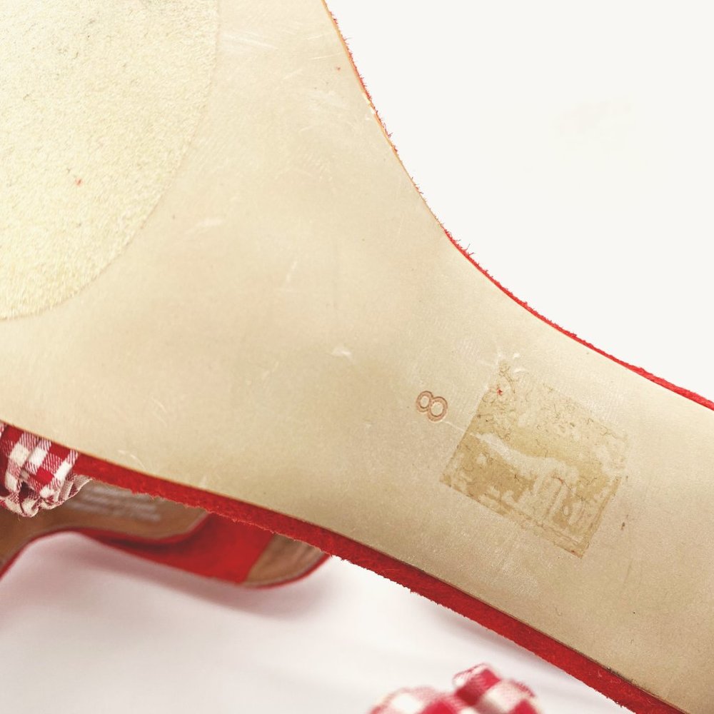 Jeffrey Campbell Red Gingham Lindsay Sandal - Picture 9 of 11